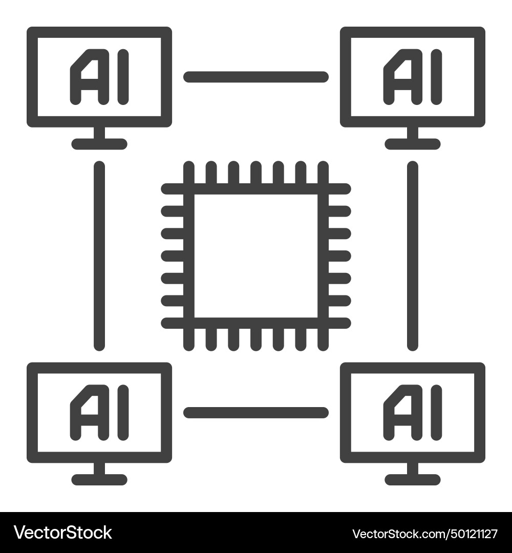 Computers with ai chip artificial intelligence Computers with ai chip artificial intelligence vector image