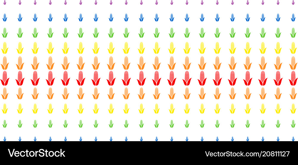 Corn shape halftone spectral array Corn shape halftone spectral array vector image