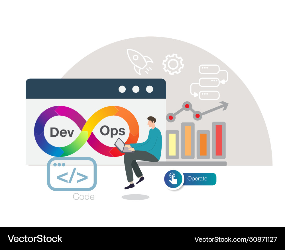 Dev ops business elements concept Dev ops business elements concept vector image