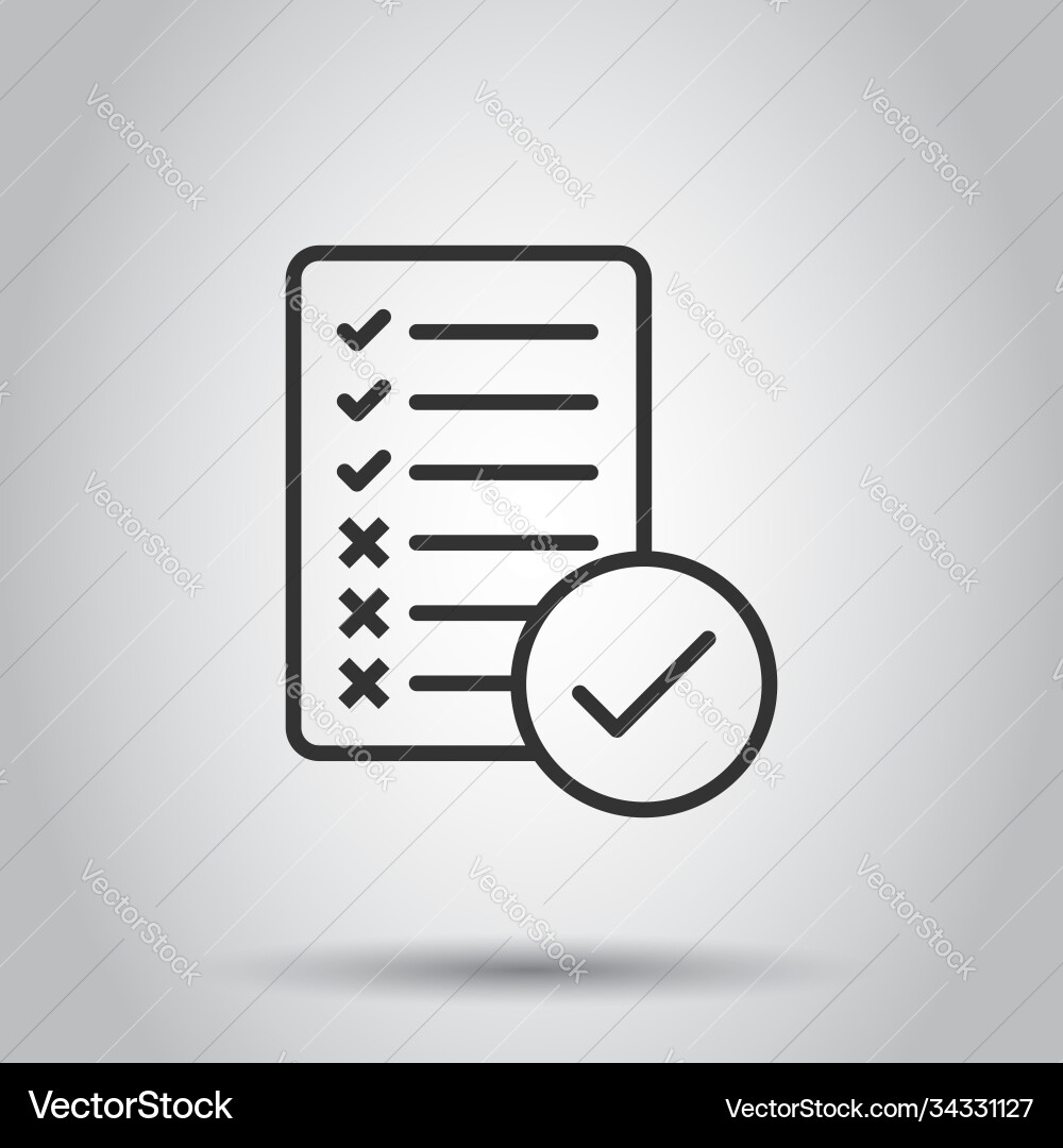 Document checklist icon in flat style report Document checklist icon in flat style report Vector Image