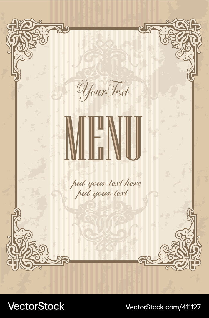 Elegant Menu Cover Vector Image