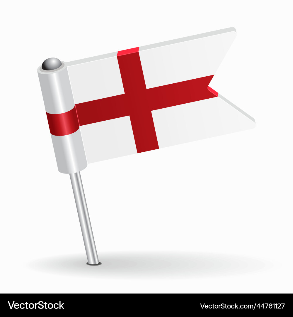 England Flag Map Pointer vector image