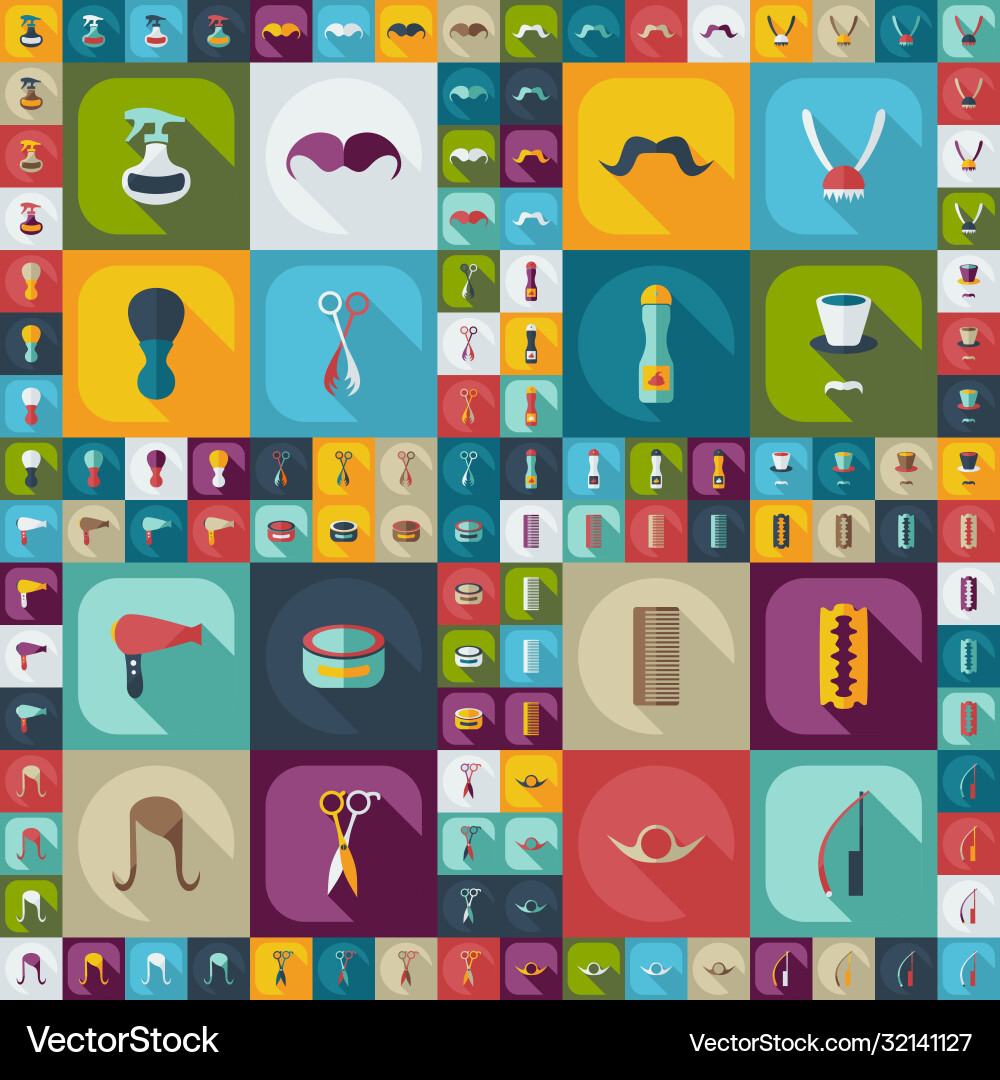 Flat concept set modern design with shadow style vector image