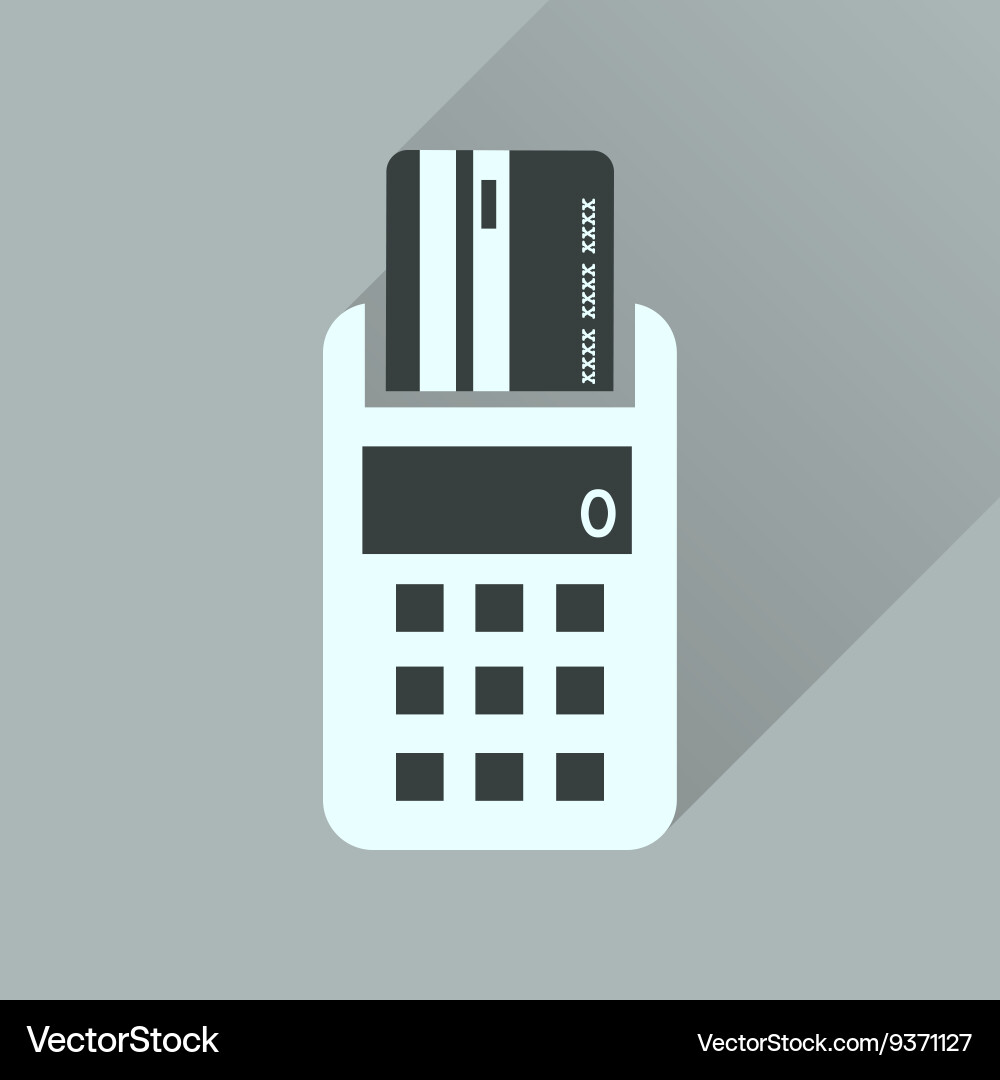 Flat icon with long shadow card terminal Vector Image