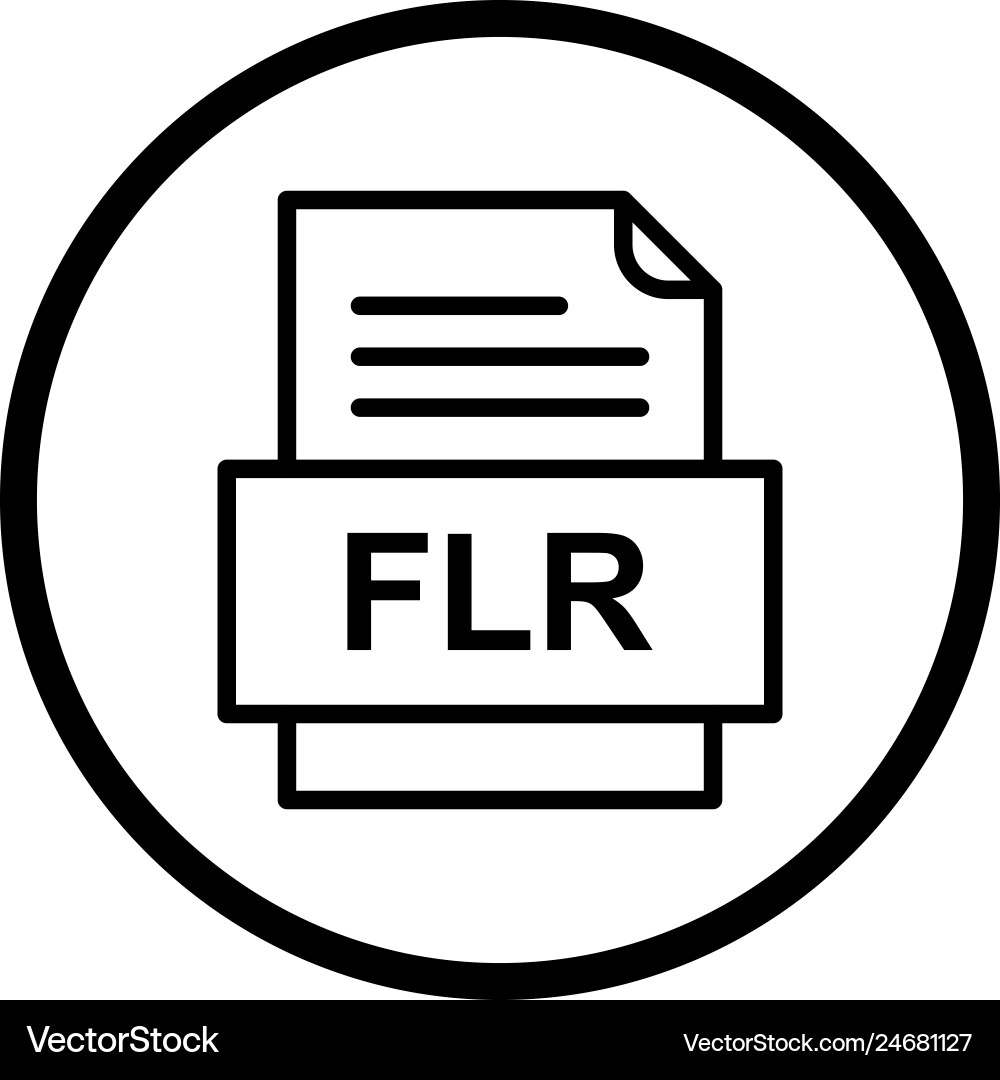 Flr file document icon vector image