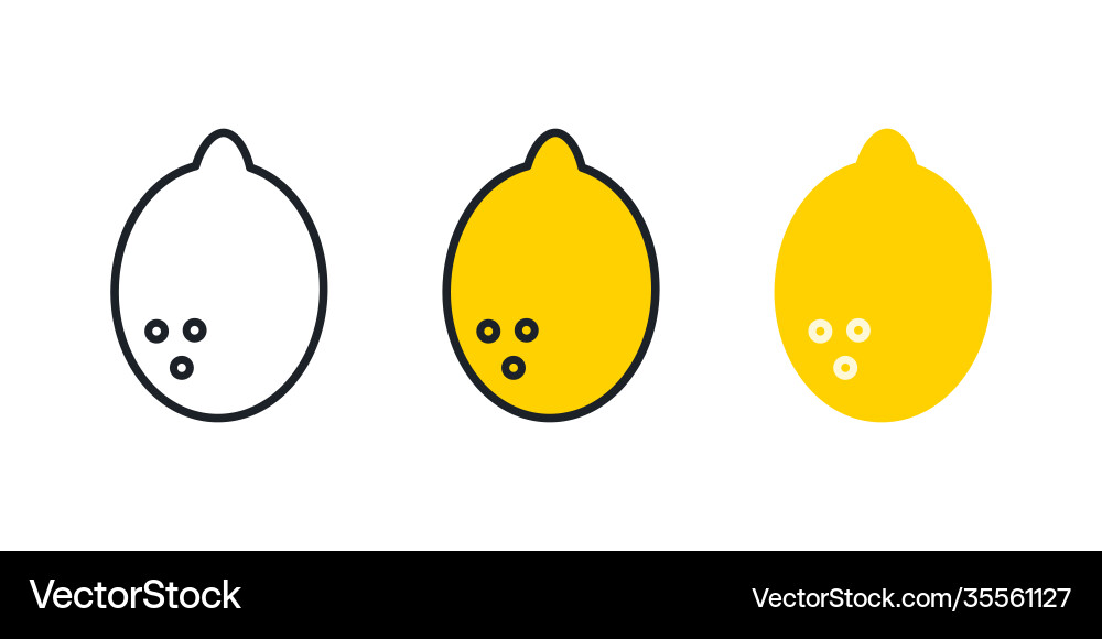 Lemon icon linear color contour shape Lemon icon linear color contour shape vector image