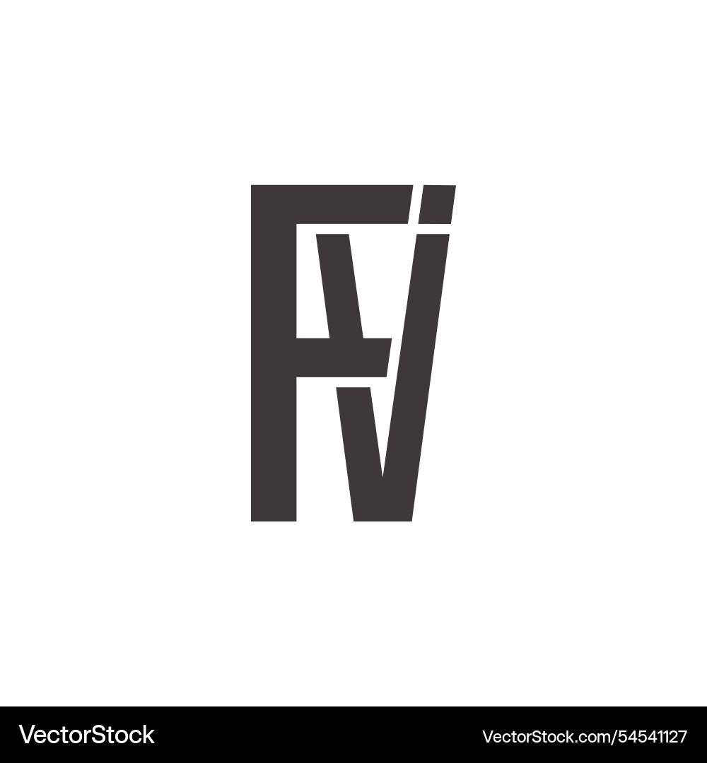 Letters fvi linked overlap simple font logo Vector Image