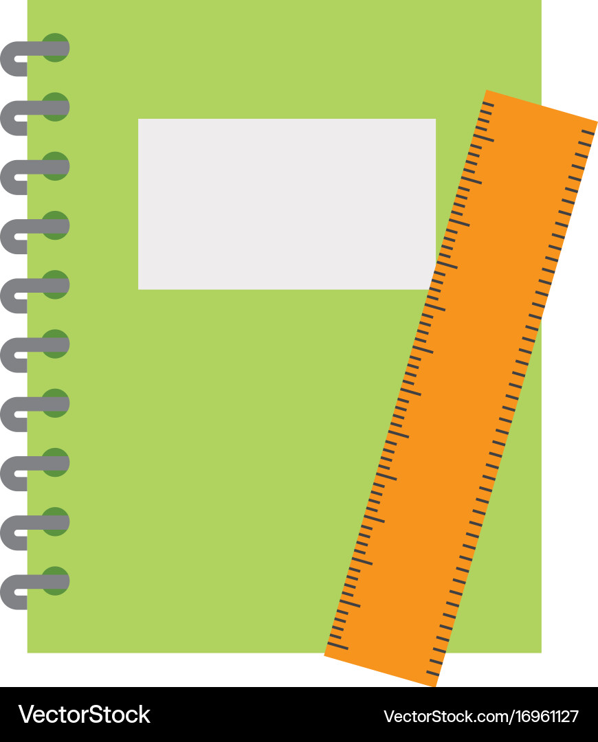 Notebook school with rule vector image