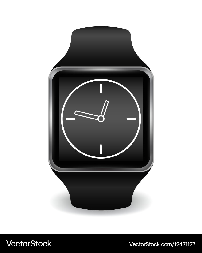 Smart watch with interface in several color Vector Image
