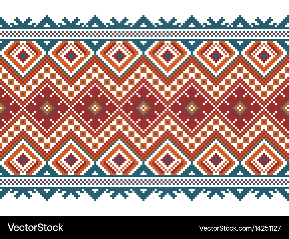 Ukrainian Vyshyvanka Embroidery Pattern Vector Image