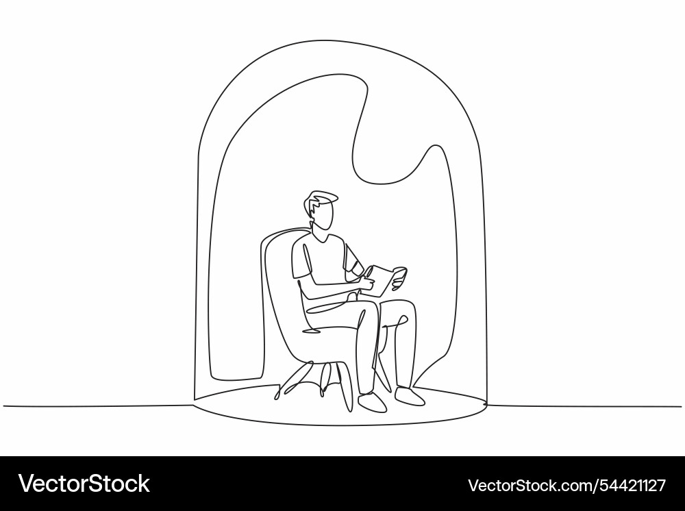 World introvert day continuous single line draw Vector Image