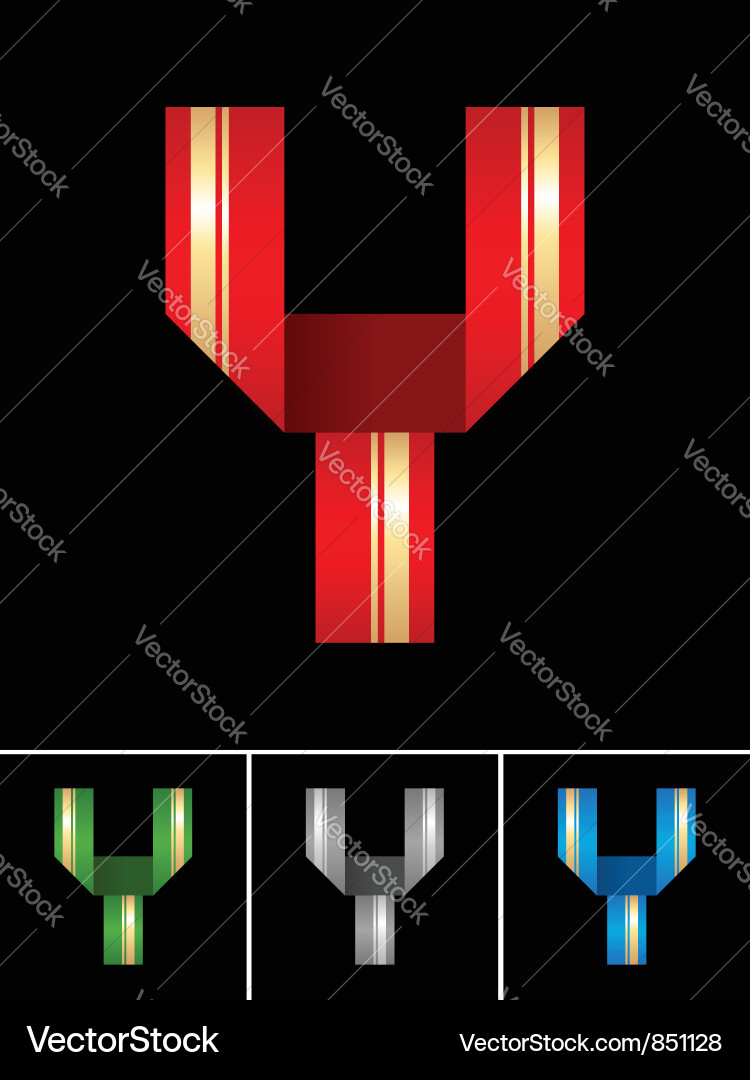 Abc font from coloured set paper ribbon-latin Vector Image