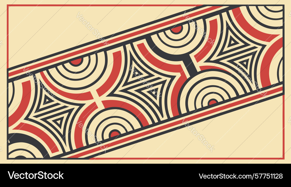 Abstract circular geometric pattern border design vector image