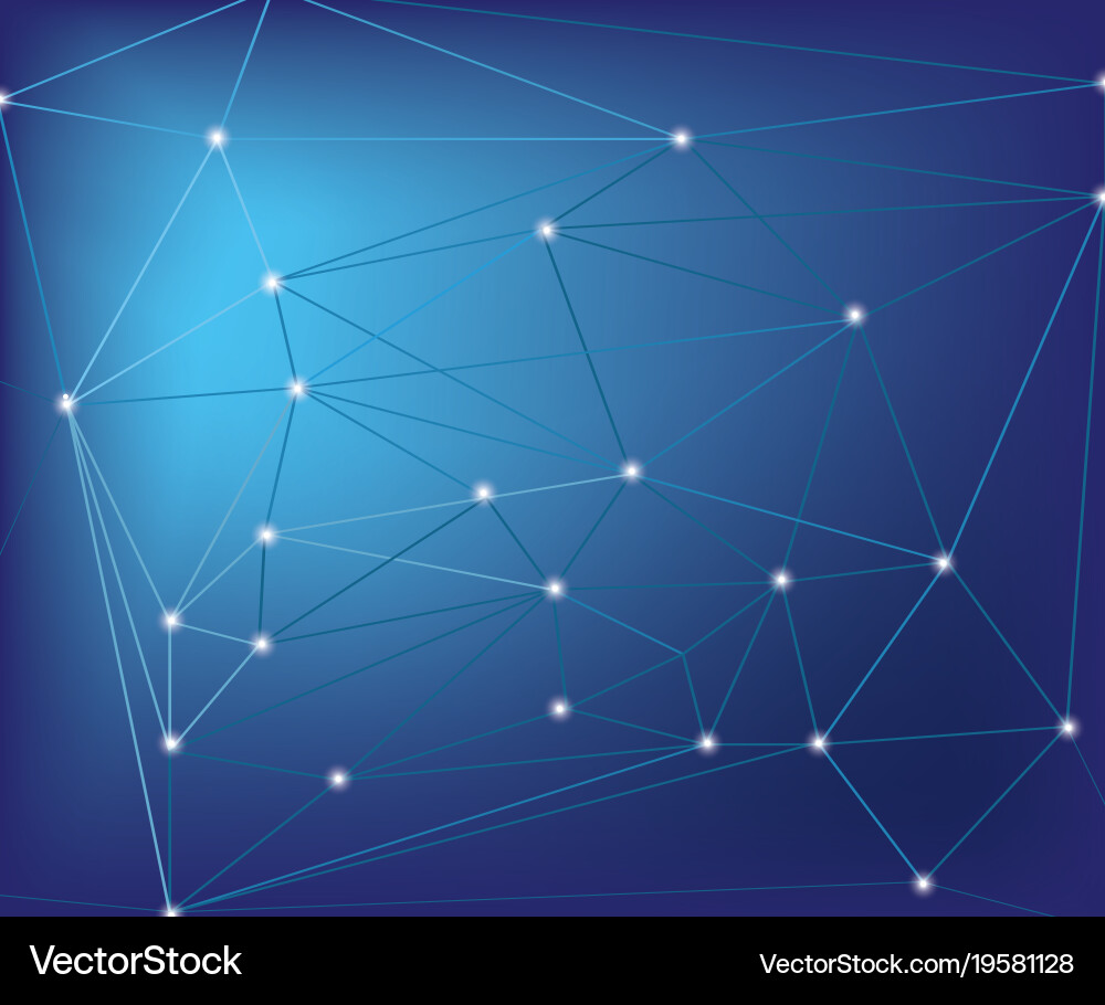 Abstract network connection on blue background vector image