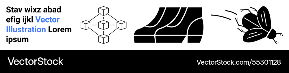 Blockchain network structure boot stomp movement Vector Image