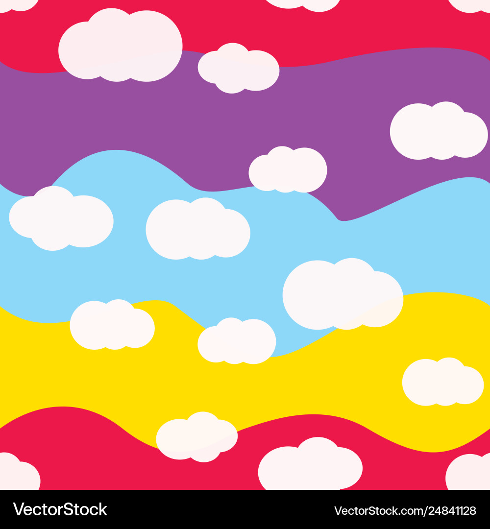 Clouds bright colors seamless pattern Clouds bright colors seamless pattern vector image