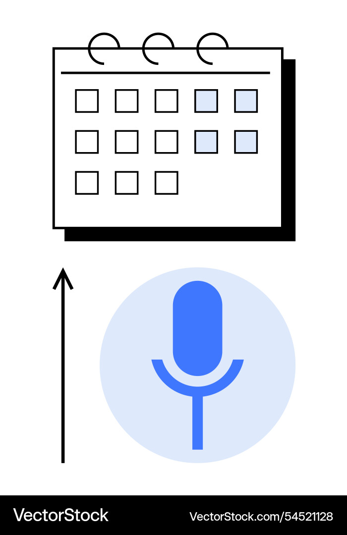 Connecting voice commands with scheduled tasks Connecting voice commands with scheduled tasks vector image