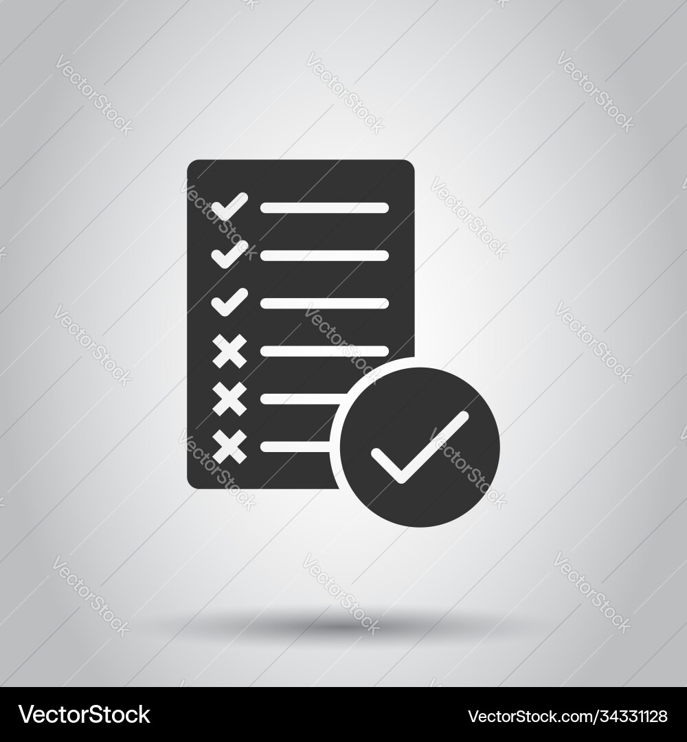 Document checklist icon in flat style report Document checklist icon in flat style report Vector Image
