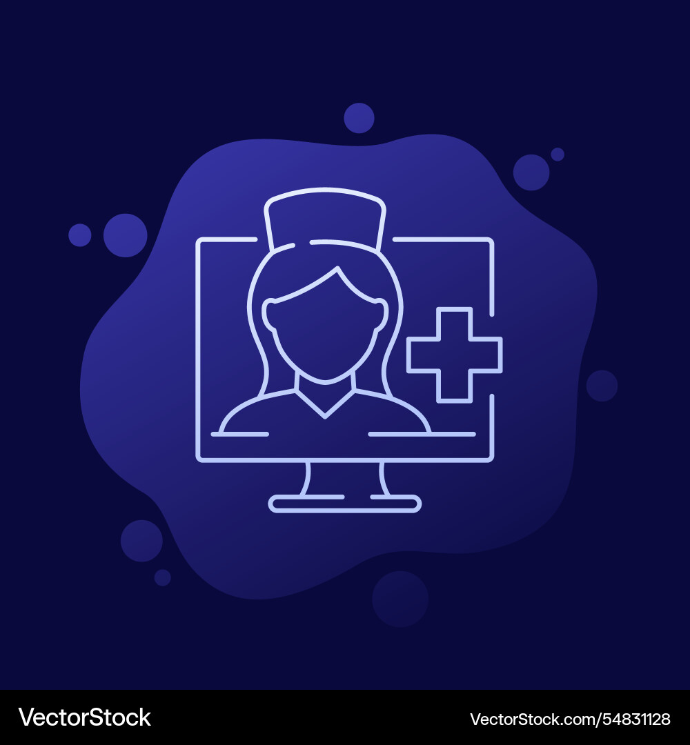 Doktor Online-Linie Ikone medizinische Berater Doktor Online-Linie Ikone medizinische Berater vektorbild