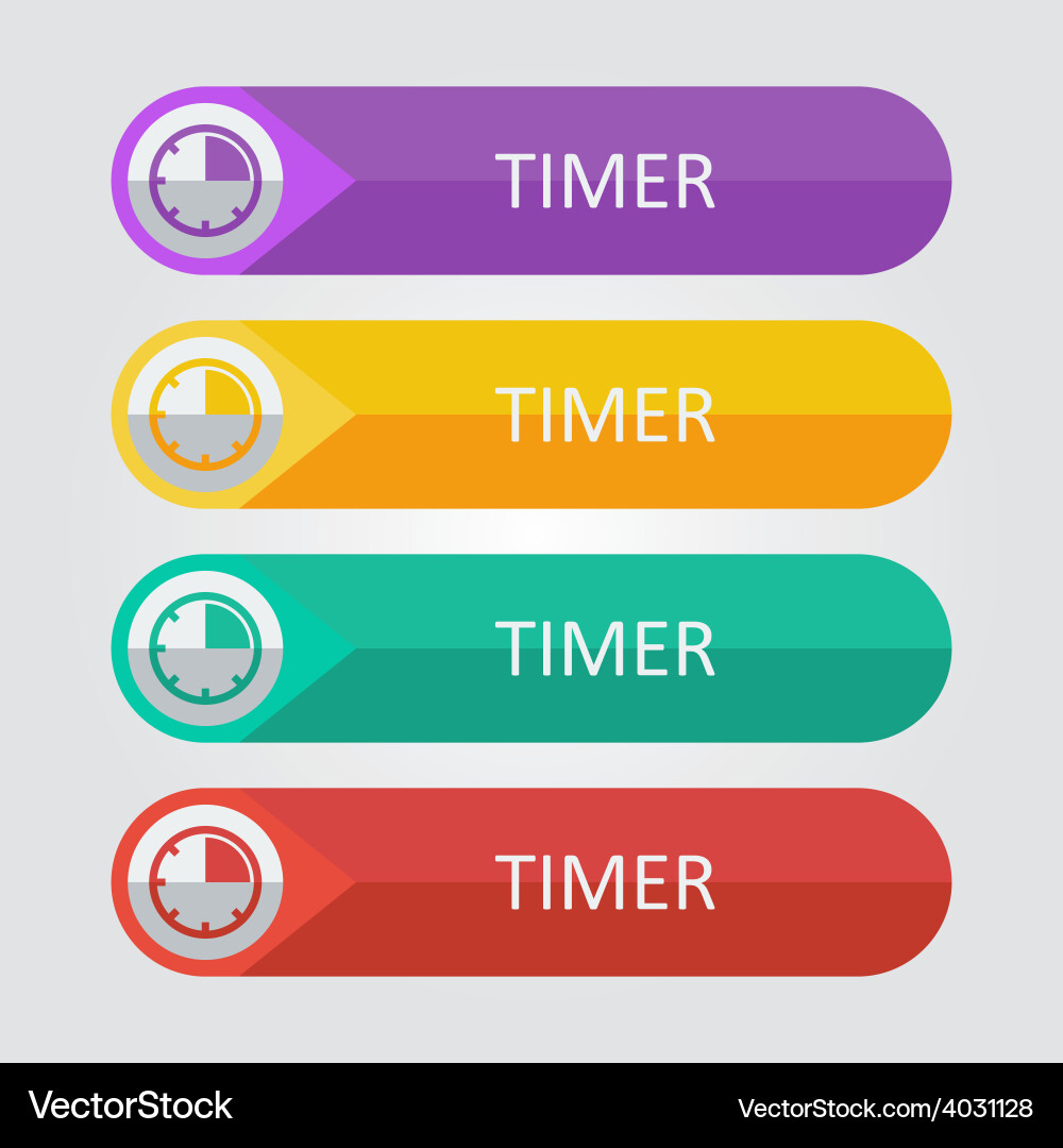 Flat buttons timer vector image