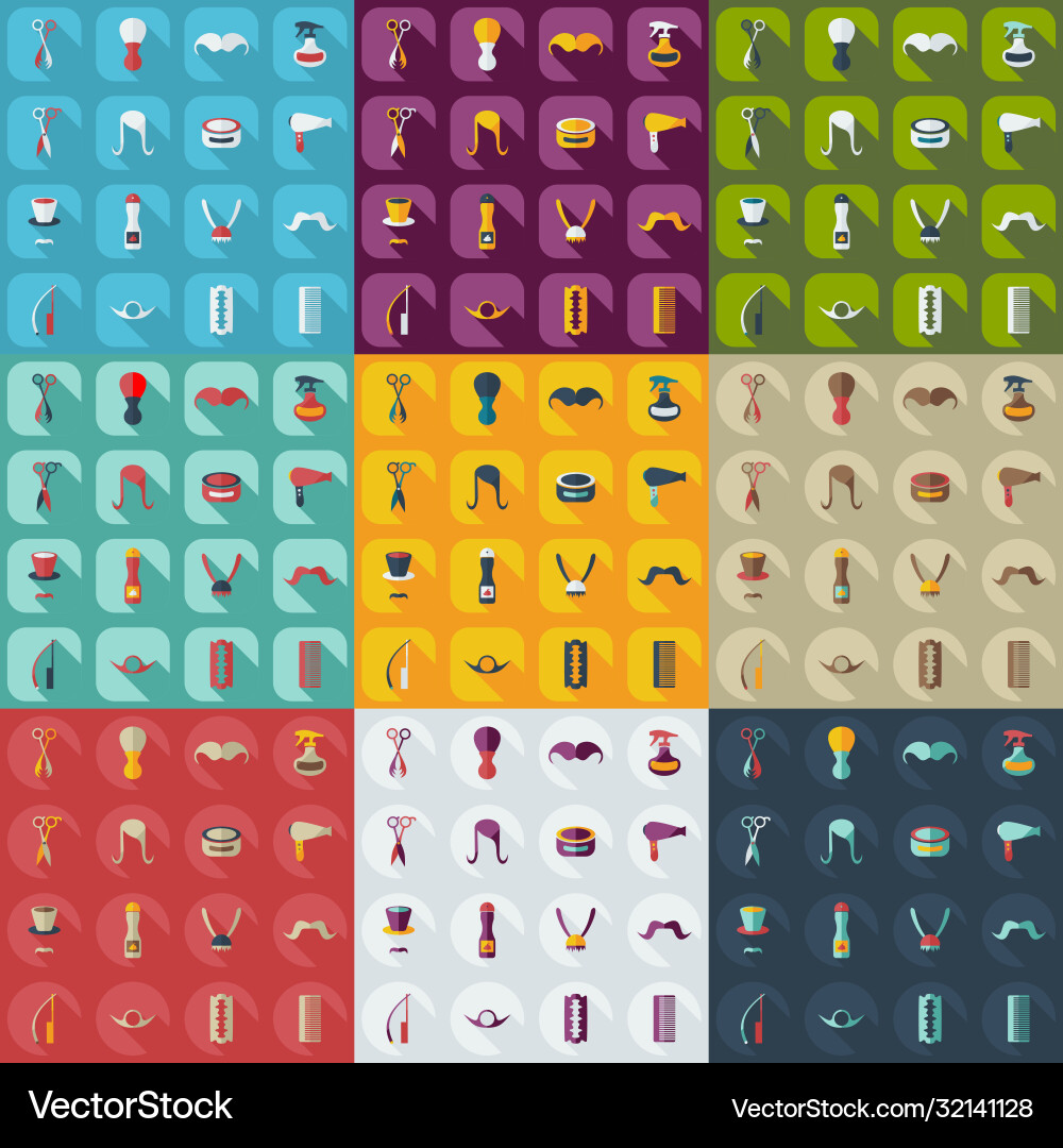 Flat concept set modern design with shadow style vector image