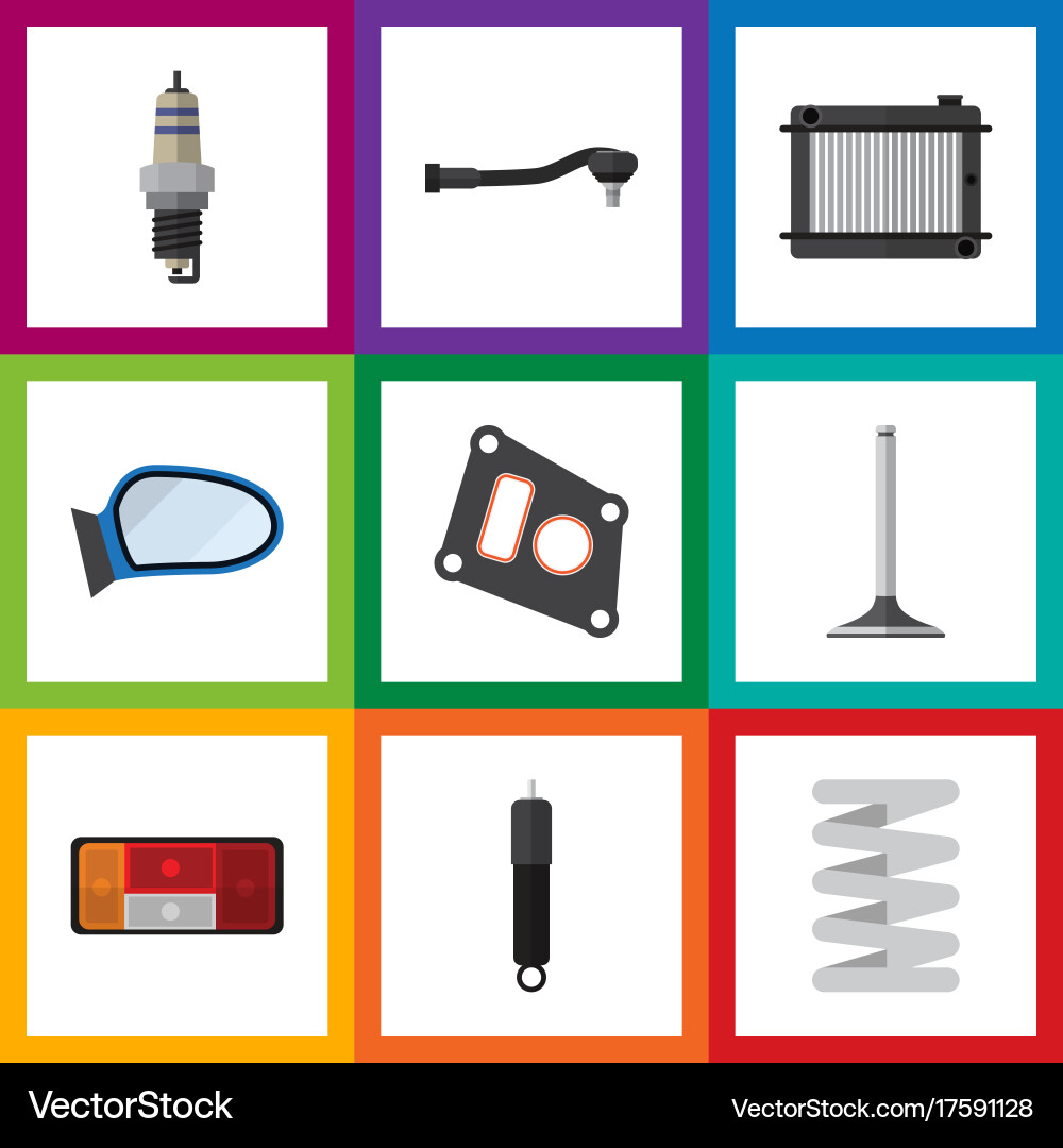 Flat icon auto set of input technology gasket Vector Image