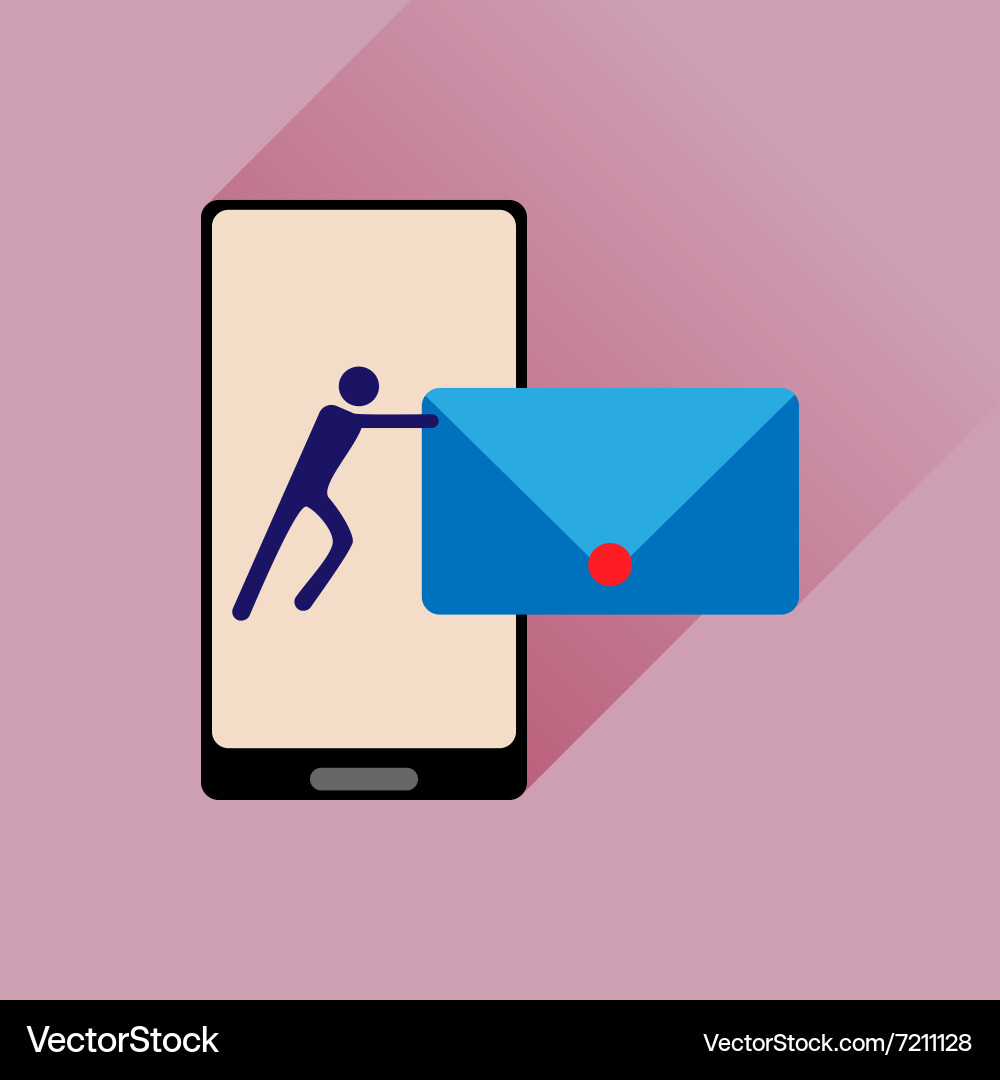 Flat web icon with long shadow phone message vector image