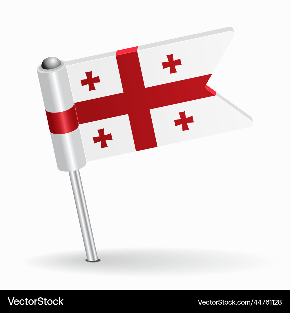 Georgian Flag Map Pointer vector image