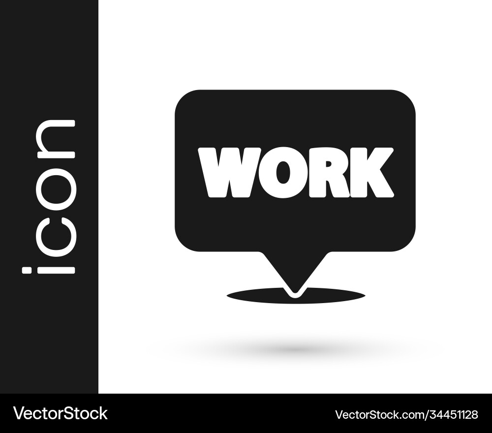Grey location with text work icon isolated Grey location with text work icon isolated vector image