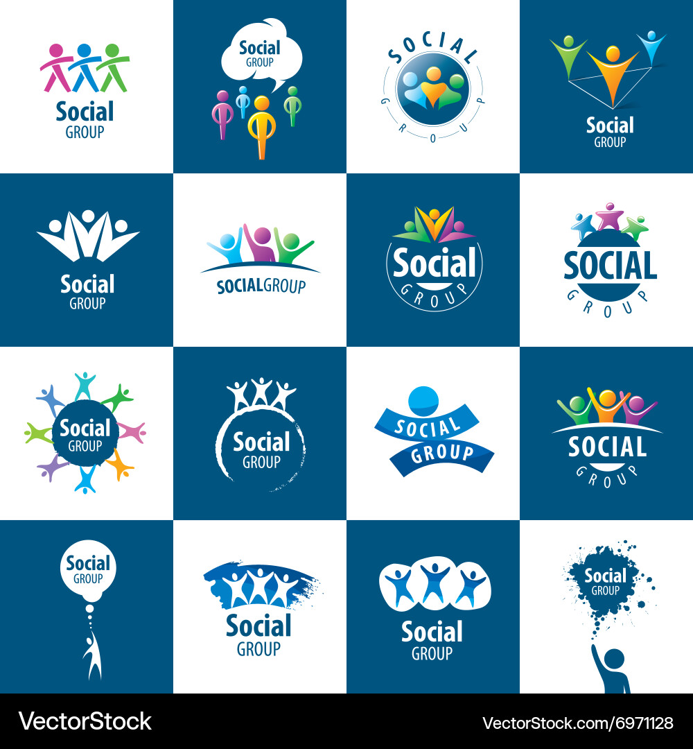 Group Connection Icons Vector Image