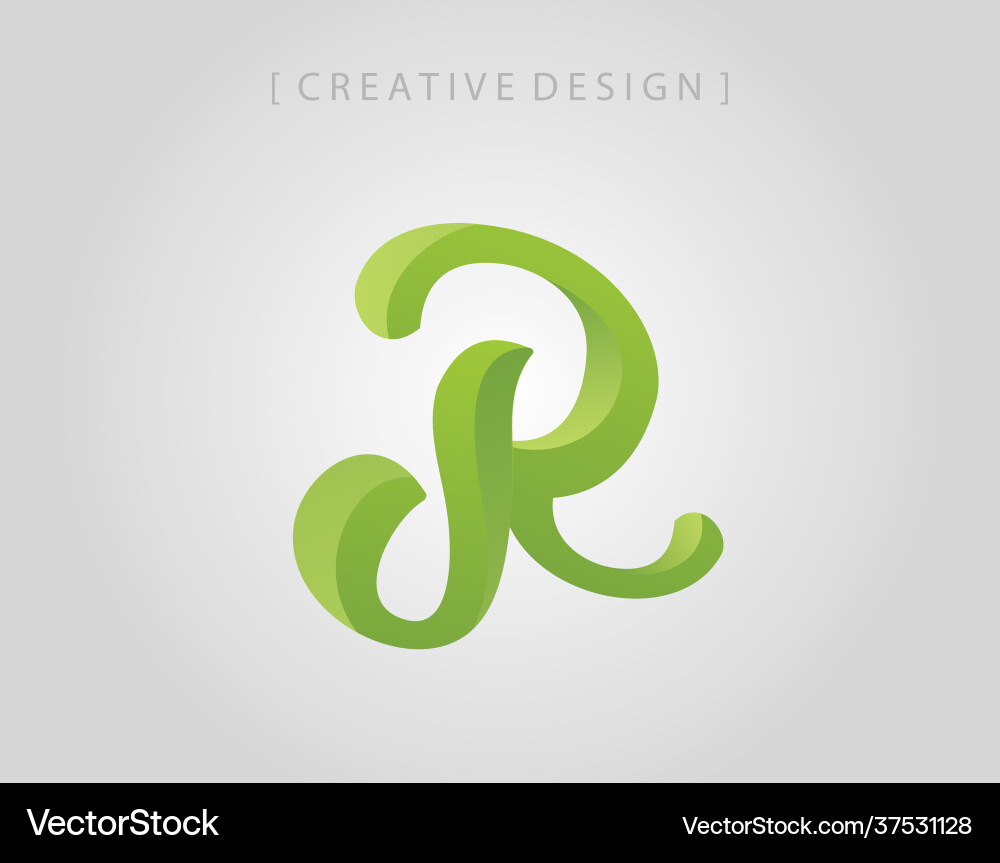 Initial r 3d monogram logo design element Vector Image