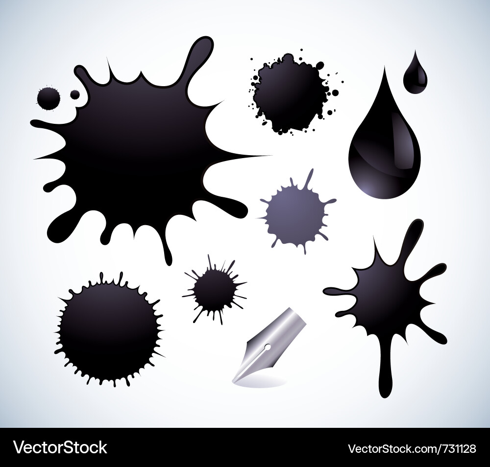 Ink Splatter Set Vector Image