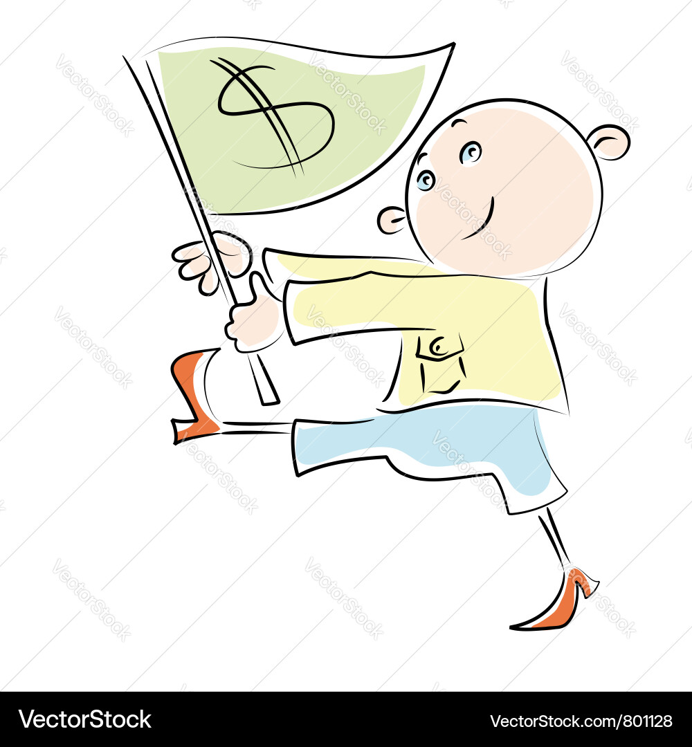 Marching man with flag Vector Image