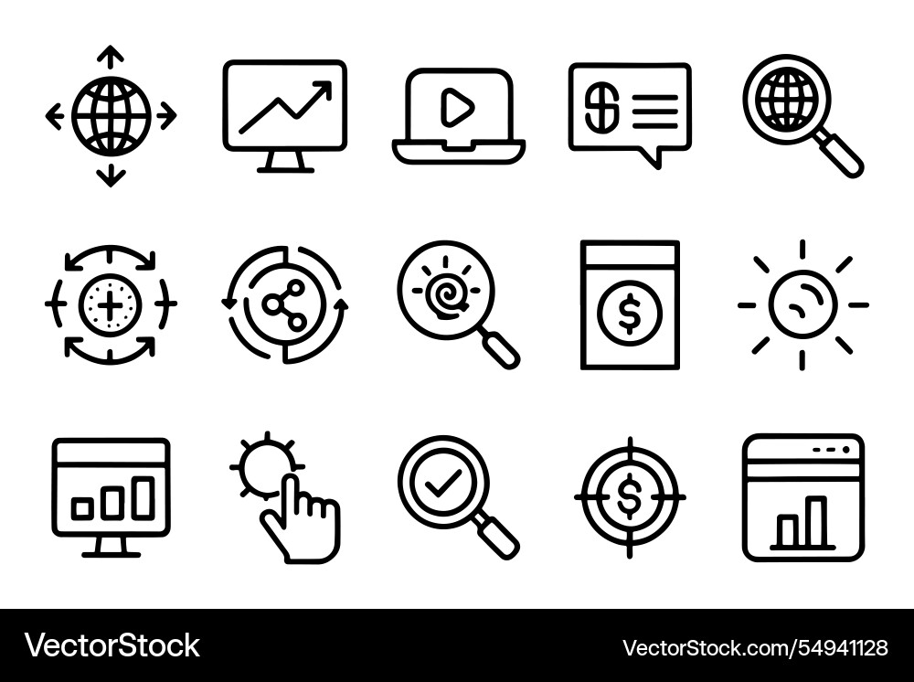Search engine optimization target keywording Search engine optimization target keywording vector image