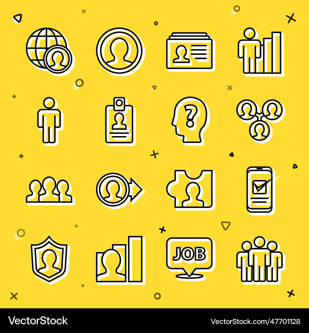 Set line users group smartphone project team Set line users group smartphone project team vector image