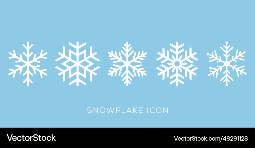 Snowflake variations icon collection Vector Image