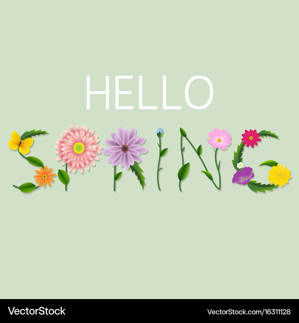 Spring Gradient Mesh Vector Image