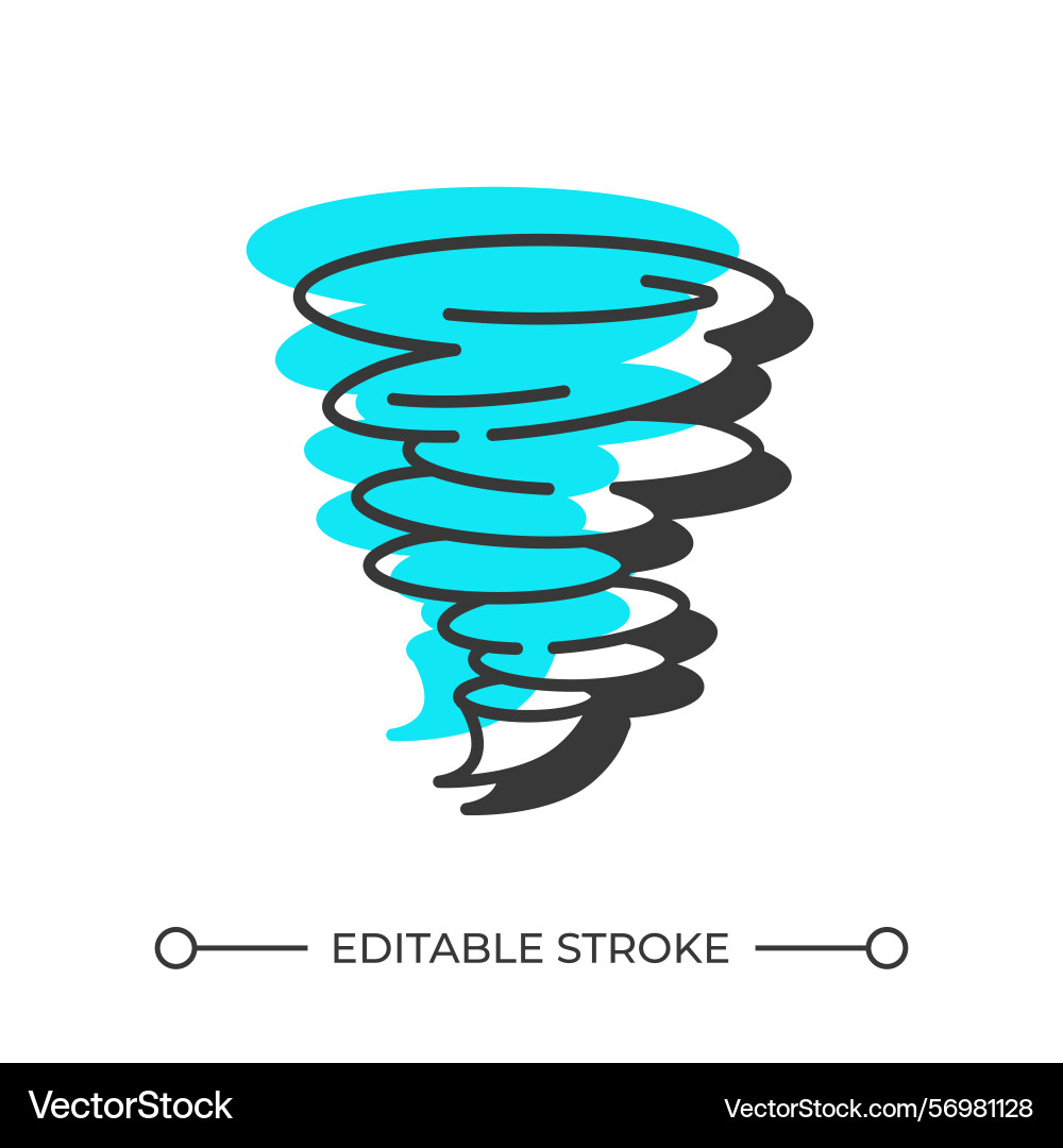 Tornado offset shadow line icon Tornado offset shadow line icon vector image