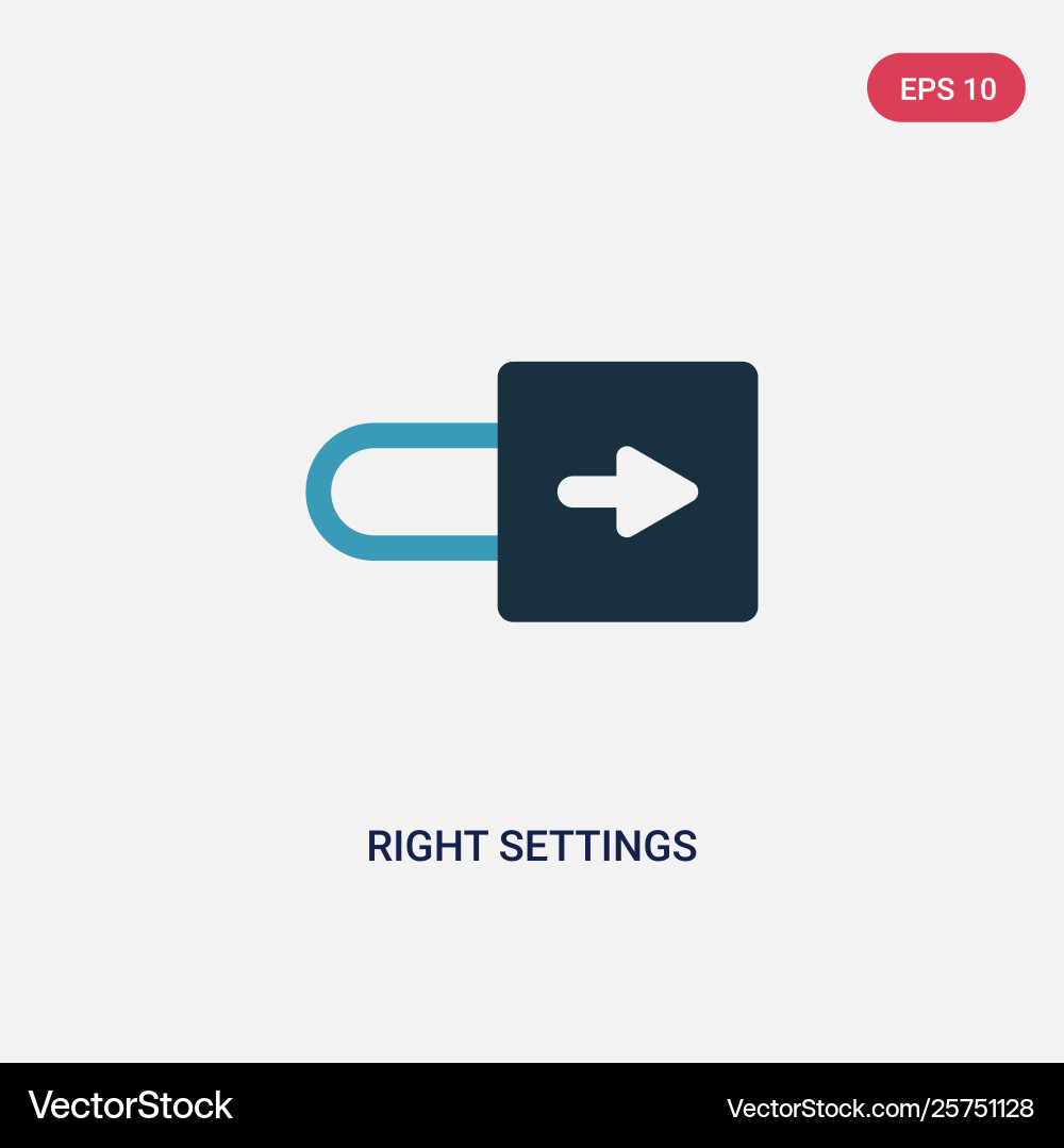 Two color right settings icon from user interface Two color right settings icon from user interface Vector Image