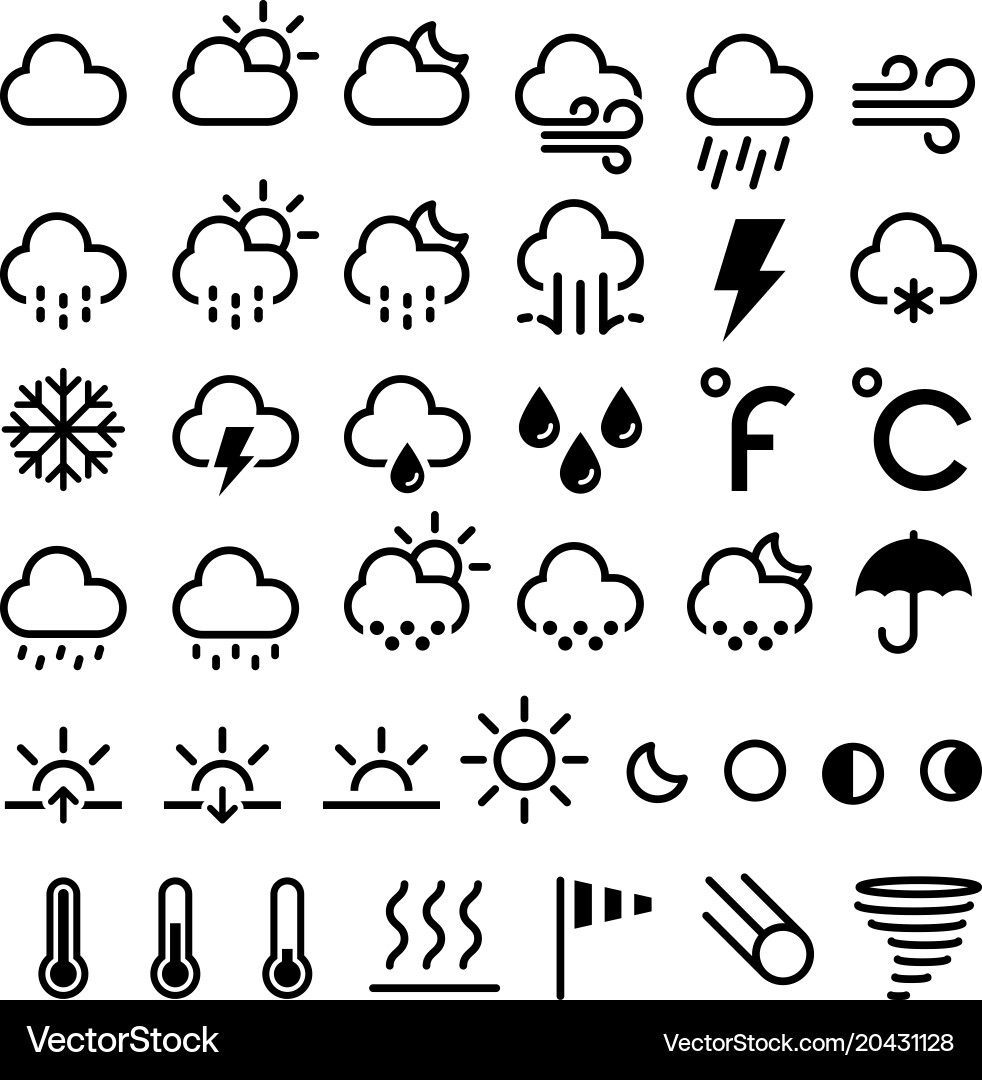 Weather forecast icons vector image