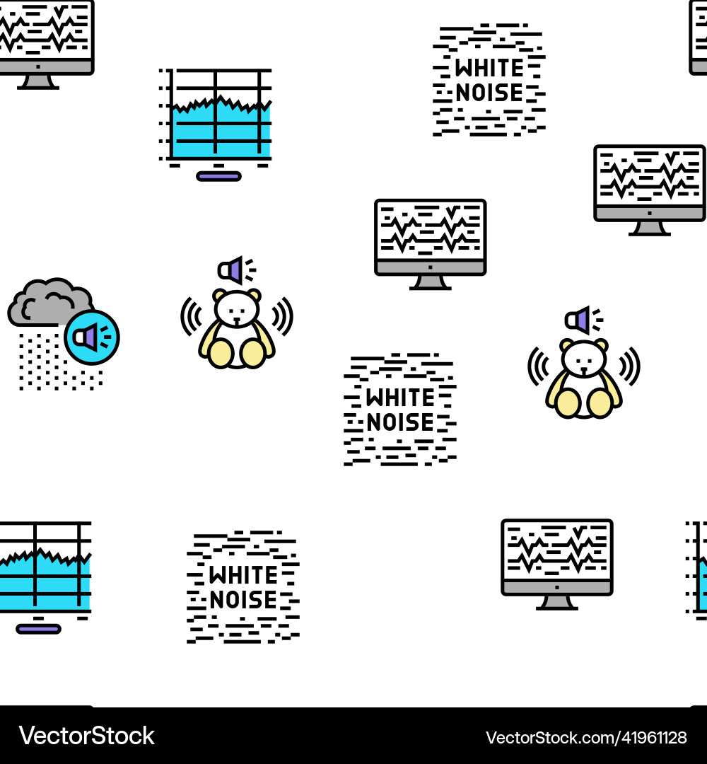 White noise hearing seamless pattern White noise hearing seamless pattern Vector Image