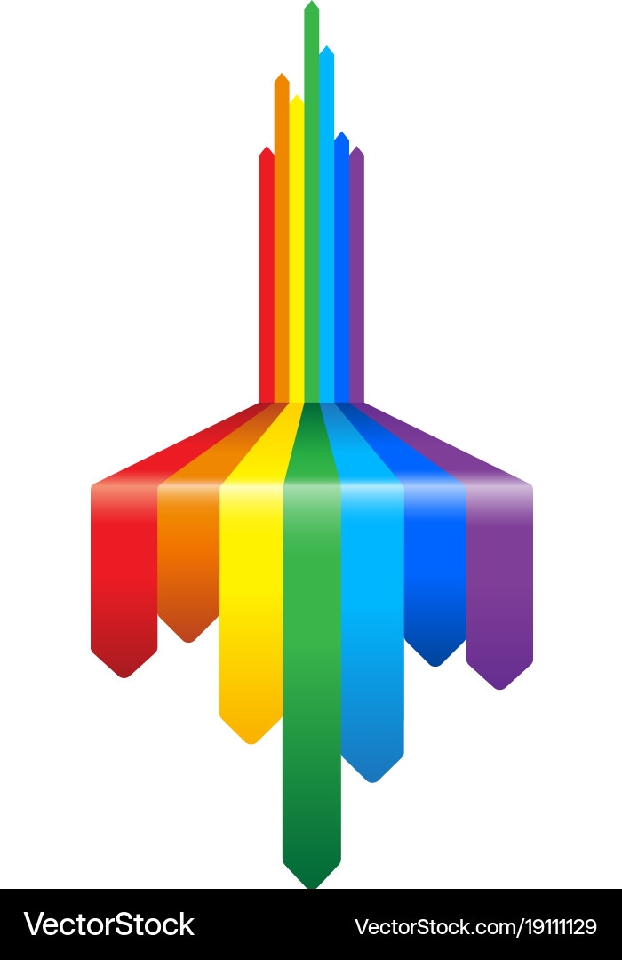 Abstract rainbow arrow pattern design vector image