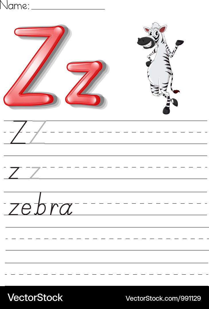 Alphabet Animal Worksheet Vector Image