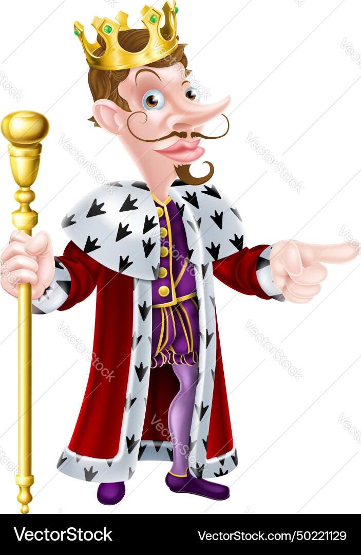 Bearded cartoon king Bearded cartoon king vector image