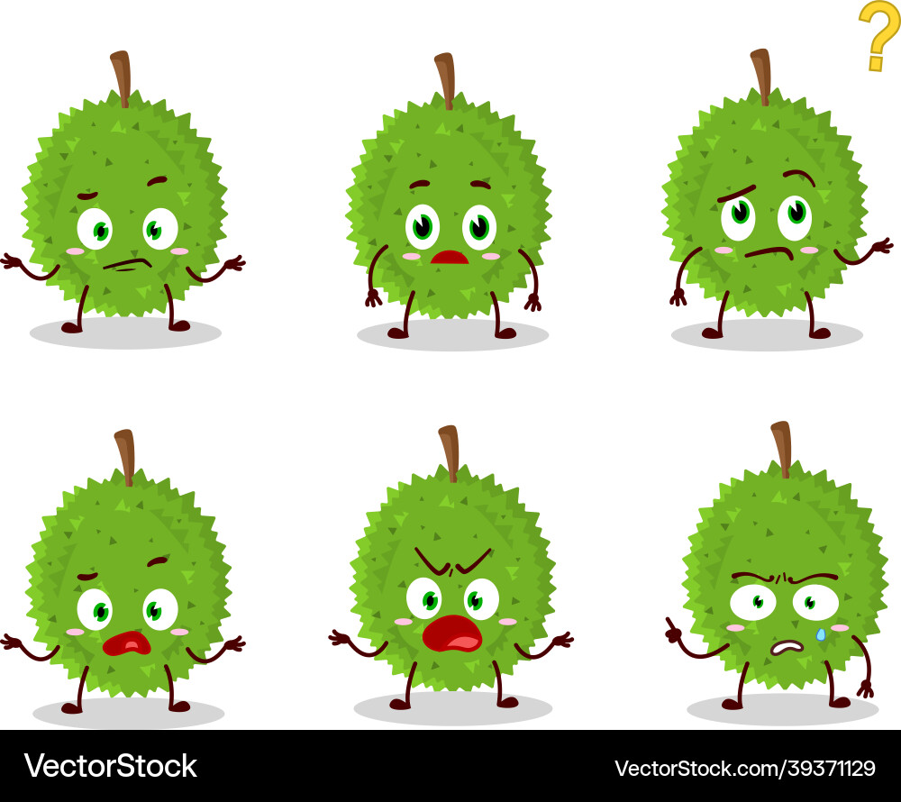Cartoon character of durian with what expression Vector Image