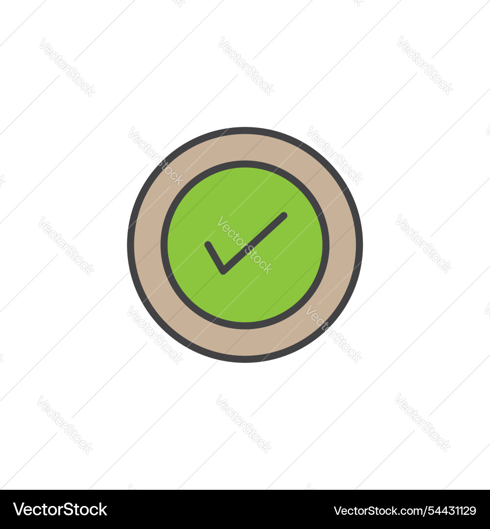 Check mark icon in colored version Vector Image