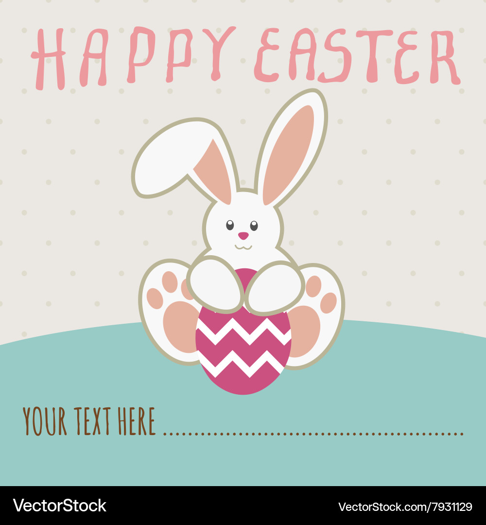 Cute Pastel Easter Bunny Vector Image