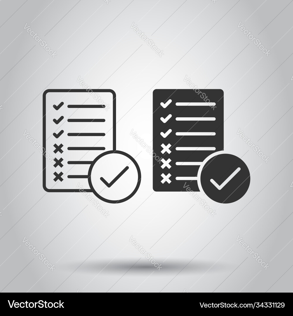 Document checklist icon in flat style report Document checklist icon in flat style report Vector Image