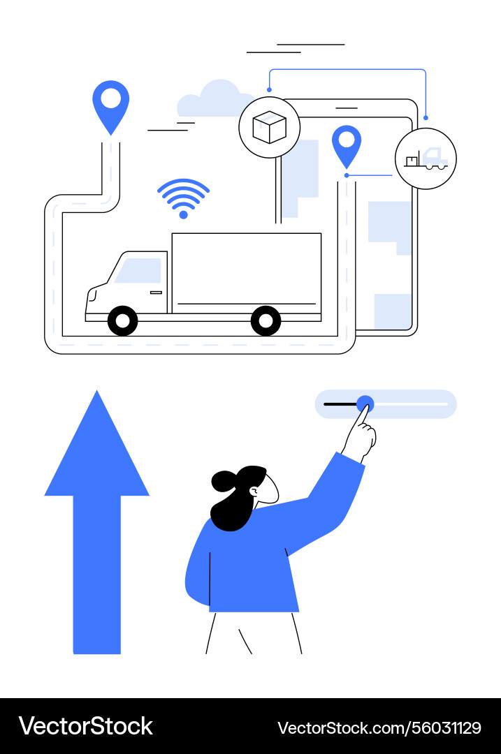 Efficient logistics management with real-time Vector Image