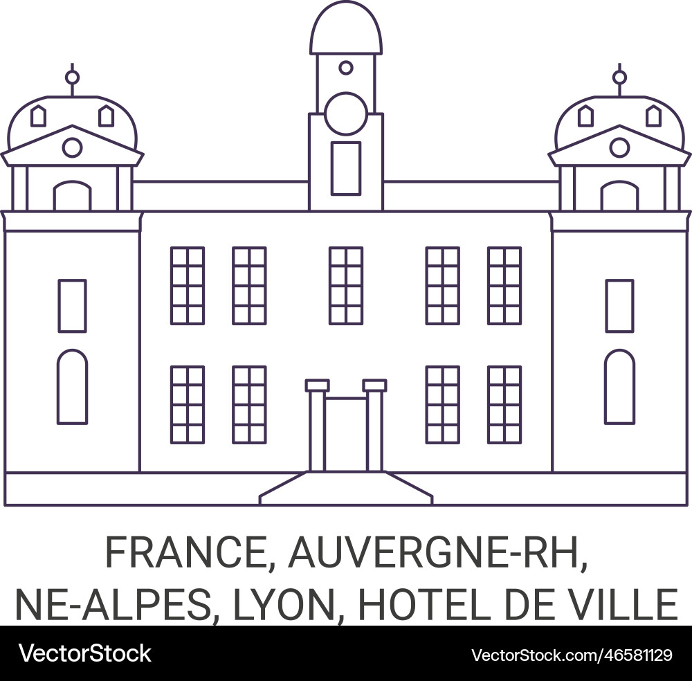 Frankreich auvergnerh nealpes lyonhtel de ville Frankreich auvergnerh nealpes lyonhtel de ville vektorbild